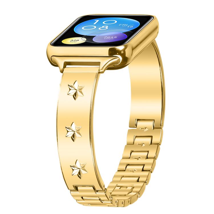 For Xiaomi Mi Band 8 Pro / Redmi Watch 4 Snowflake Petals Bracelet Metal Watch Band(Gold)