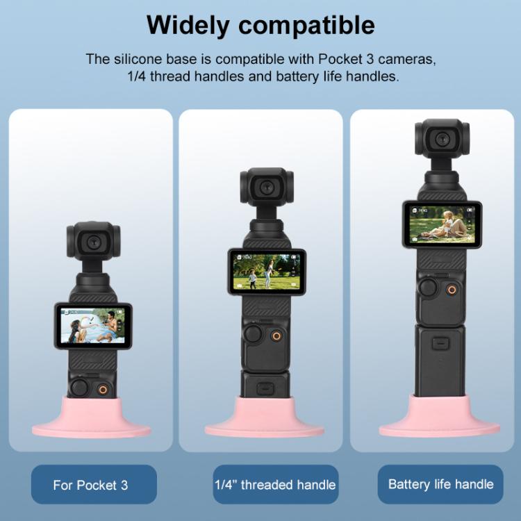 For DJI OSMO Pocket 3 BRDRC Silicone Desktop Base Bracket(Purple)