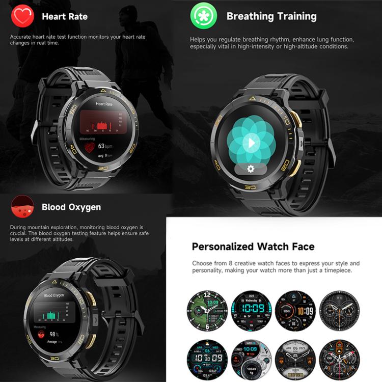 UNIWA DM300 4G Android Watch Phone, 2GB+16GB, 1.43 inc Unisoc SL8541E Quad Core, Support Heart Rate / Blood Oxygen(Black) - free shipping - PMc TechLife - Order now!