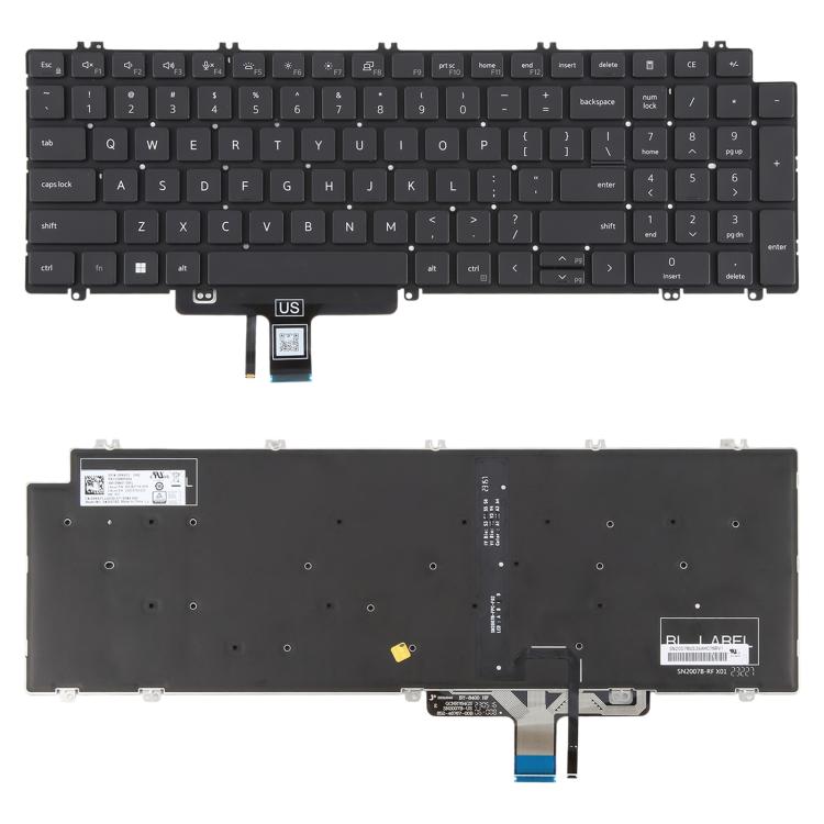 US Version Backlit Laptop Keyboard for Dell Latitude 3540 5520 5521 5530 5531 5540(Black)
