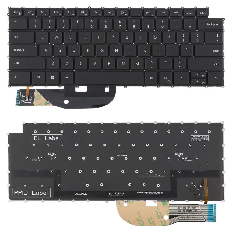 US Version Backlit Laptop Keyboard for Dell XPS 15 9510 9520 9700 9500 Precision 5560 5760 5750 5550 XPS 17 9700 9720 P91F P92F(Black)