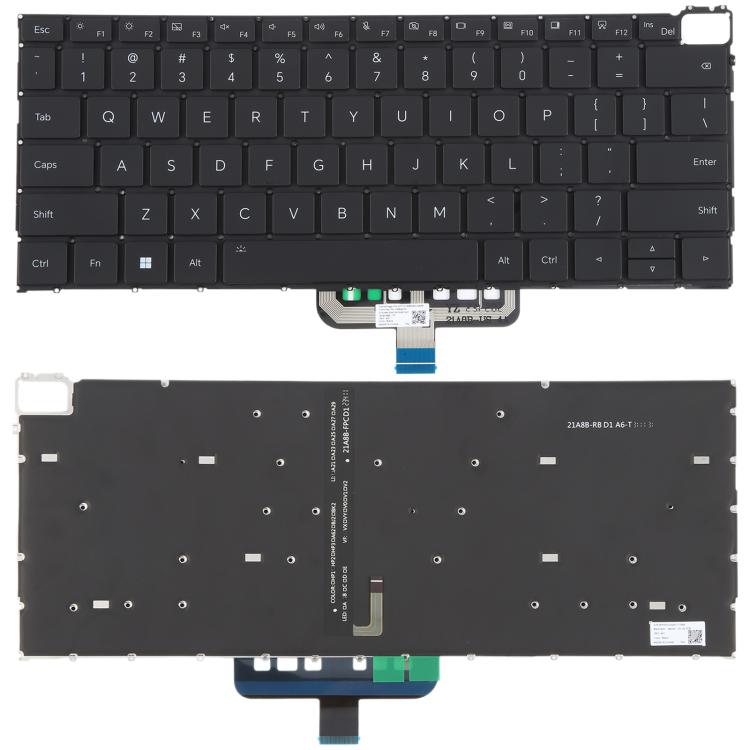 US Version Backlit Laptop Keyboard for Honor MagicBook 21/22 HGE-W56 V14 HGF-W56/W76 GLO-F56/F76(Black)