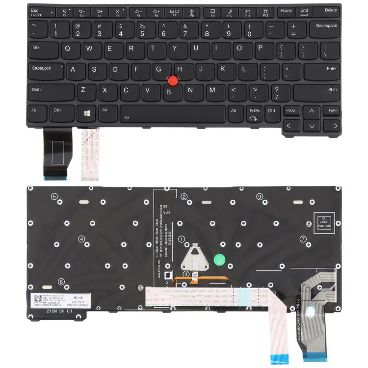 US Version Backlit Laptop Keyboard with Pointing for Lenovo ThinkPad X13 Gen 2 20WK 20XH X13 Yoga Gen 2(Black)