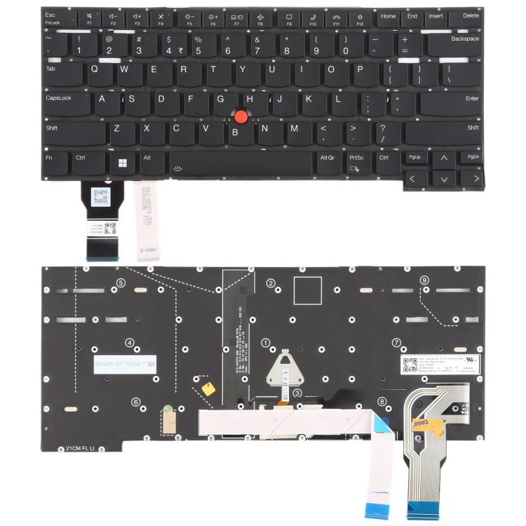 US Version Backlit Laptop Keyboard with Pointing for Lenovo ThinkPad T14s Gen 2 P1 GEN4 X1 Extreme Gen4(Black)