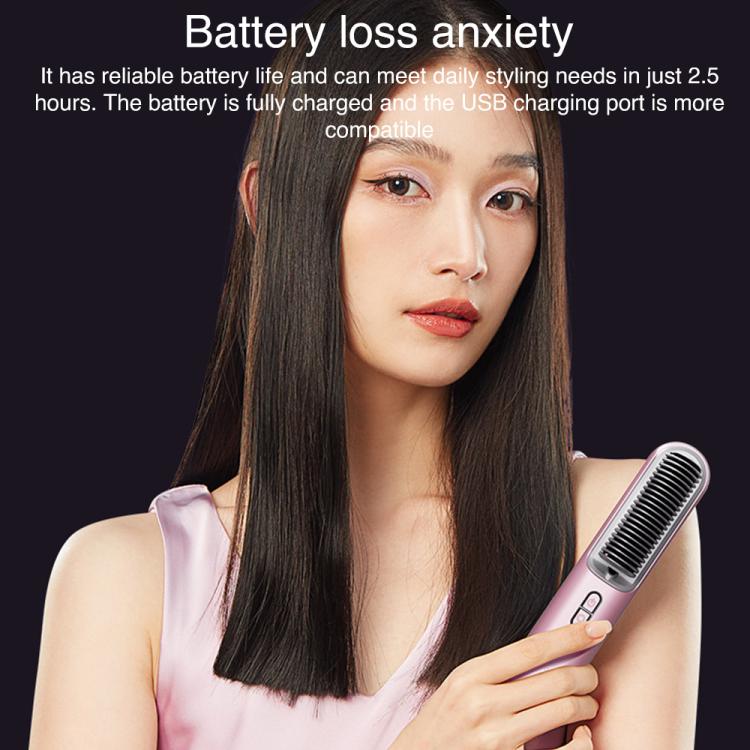 K-SKIN KD382S Negative Ion Hair Care Type-C Wireless Hair Straightening Comb(Black) - free shipping - PMC TechLife - Order now!
