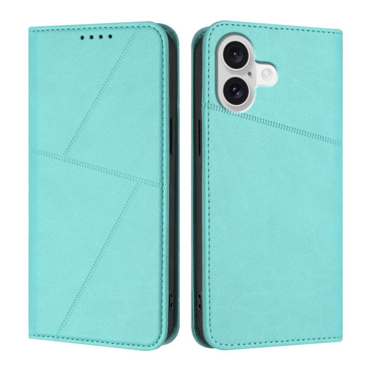 For iPhone 17 Strong Magnetic Frosted Flip Leather Phone Case(Light Blue)
