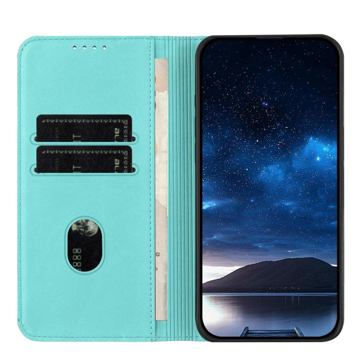 For iPhone 17 Strong Magnetic Frosted Flip Leather Phone Case(Light Blue)