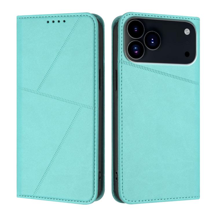 For iPhone 17 Pro Max Strong Magnetic Frosted Flip Leather Phone Case(Light Blue)