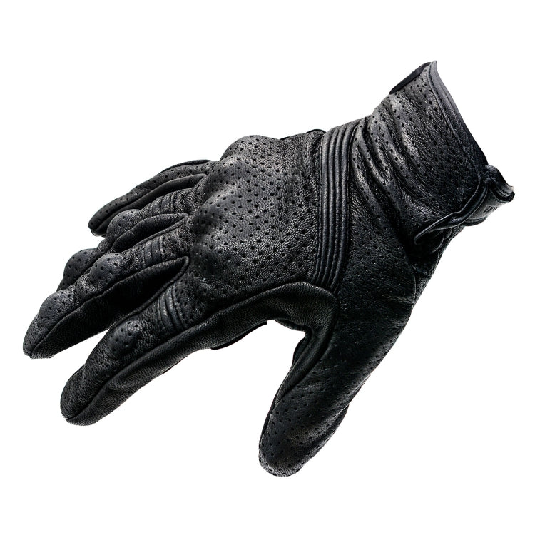 WUPP CS-1049A Outdoor Motorcycle Cycling Breathable Leather Full Finger Gloves with Holes, Size:M(Black) - free shipping - PMC Jewellery - Order now!