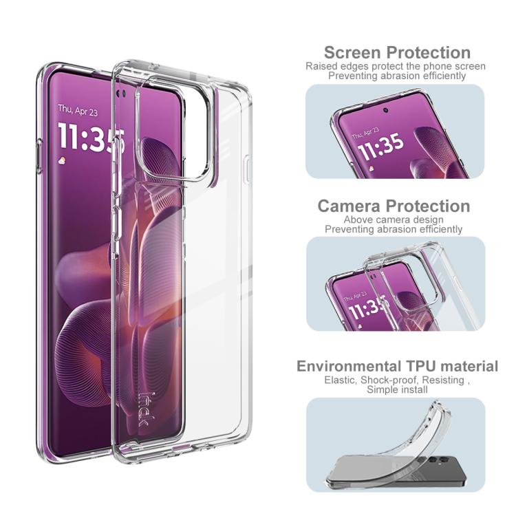 For Motorola Edge 60 Pro imak UX-10 Series Transparent Shockproof TPU Phone Case(Transparent)
