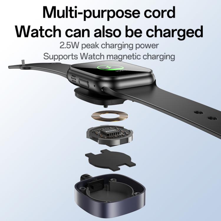 Yesido CA136C 60W USB-C / Type-C to Type-C & iWatch 2 in 1 Charging Cable, Length:1.2m(Black)