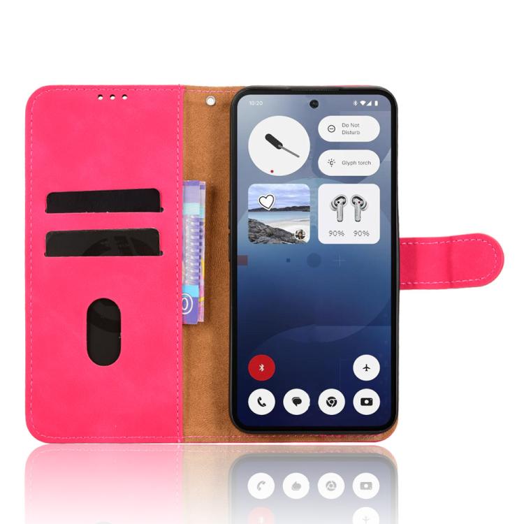 For Nothing Phone 3 Skin Feel Magnetic Flip Leather Phone Case(Rose Red)