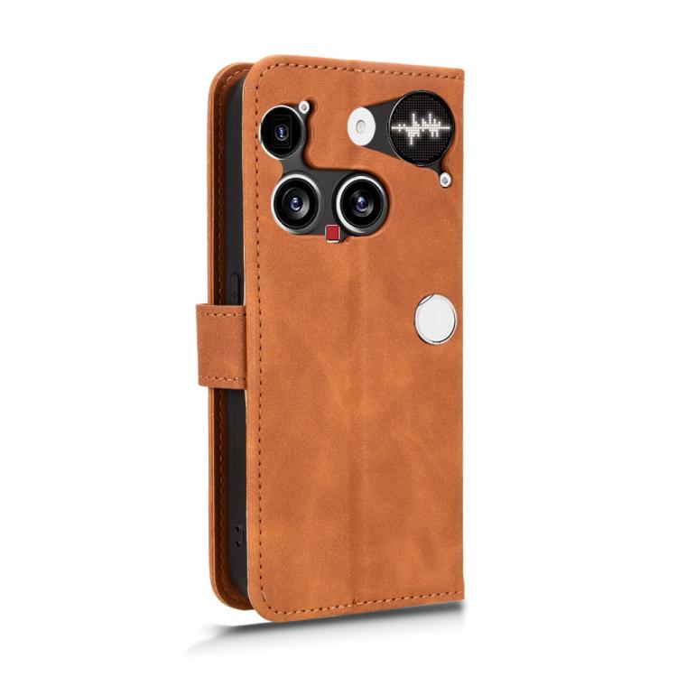 For Nothing Phone 3 Skin Feel Magnetic Flip Leather Phone Case(Brown) - free shipping - PMC Jewellery - Order now!