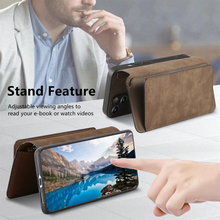 For Honor 400 Global 156.5mm CaseNeo MagSafe RFID Anti-theft Zipper Wallet Retro Leather Phone Case(Brown)
