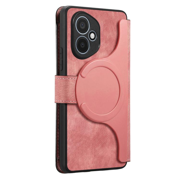For Honor 400 Global 156.5mm CaseNeo MagSafe RFID Anti-theft Zipper Wallet Retro Leather Phone Case(Pink)