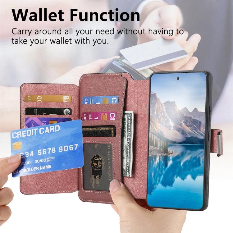 For Honor 400 Global 156.5mm CaseNeo MagSafe RFID Anti-theft Zipper Wallet Retro Leather Phone Case(Pink)