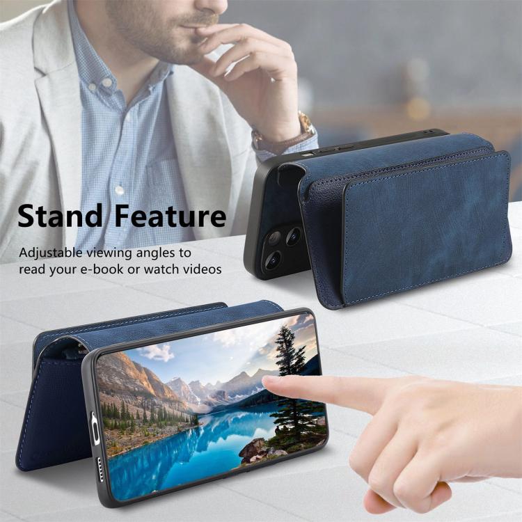 For Honor 400 Pro Global 160.8mm CaseNeo MagSafe RFID Anti-theft Zipper Wallet Retro Leather Phone Case(Blue)