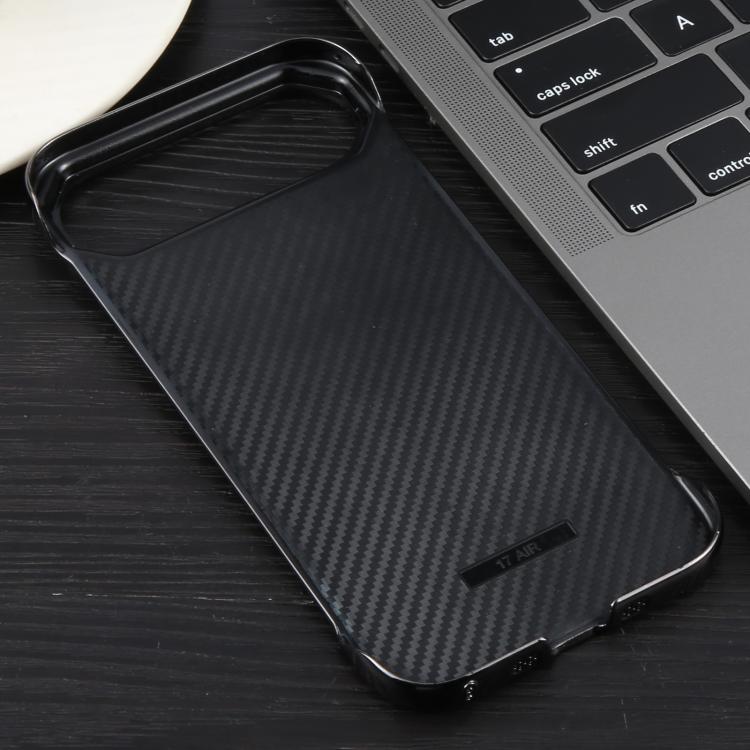 For iPhone 17 Air Electroplating Frameless Frosted Anti-Glare PC MagSafe Phone Case(Black)