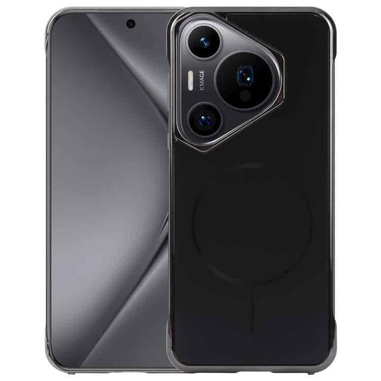For Huawei Pura 70 Pro / 70 Pro+ Electroplating Frameless Frosted Anti-Glare PC MagSafe Phone Case(Black)