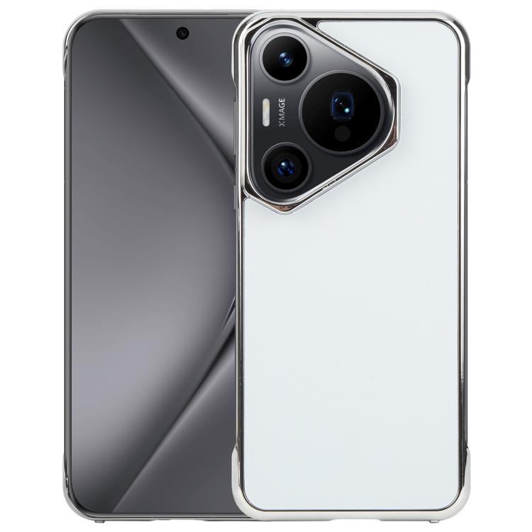 For Huawei Pura 70 Pro / 70 Pro+ Electroplating Frameless Frosted Anti-Glare PC MagSafe Phone Case(Silver White)