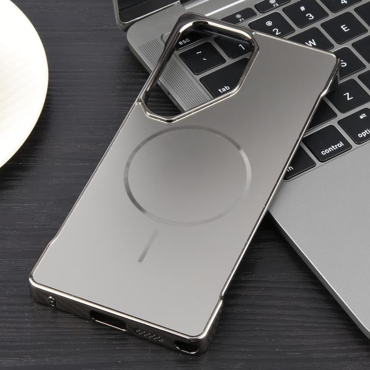 For Samsung Galaxy S22 Ultra 5G Electroplating Frameless Frosted Anti-Glare PC MagSafe Phone Case(Titanium Gray)