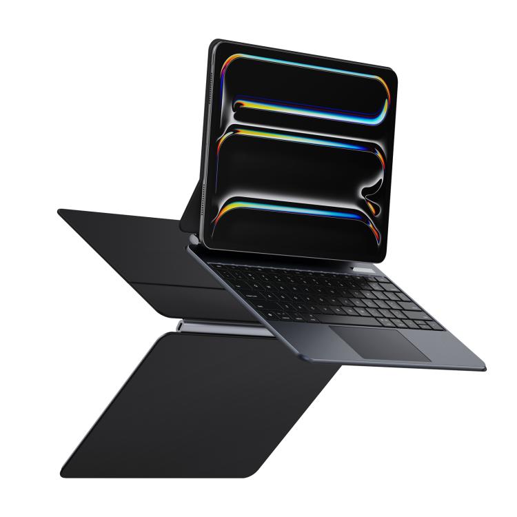 For iPad Pro 13 2024 DUX DUCIS MK Pro Series Floating Magnetic Keyboard Tablet Leather Case(Black)
