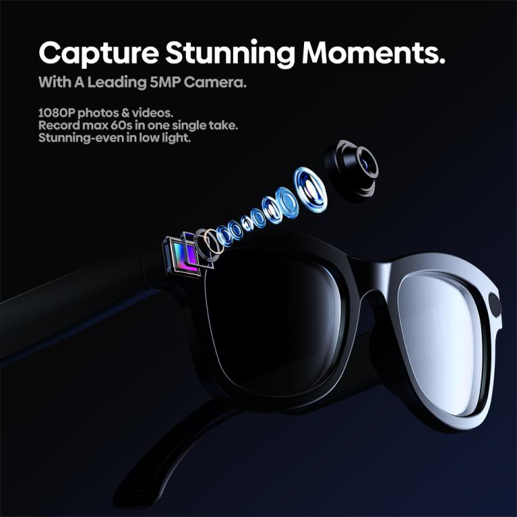 Zeblaze Eyewear AI Shooting Glasses Open-ear Audio AI Assistance(Transparent Lenses)