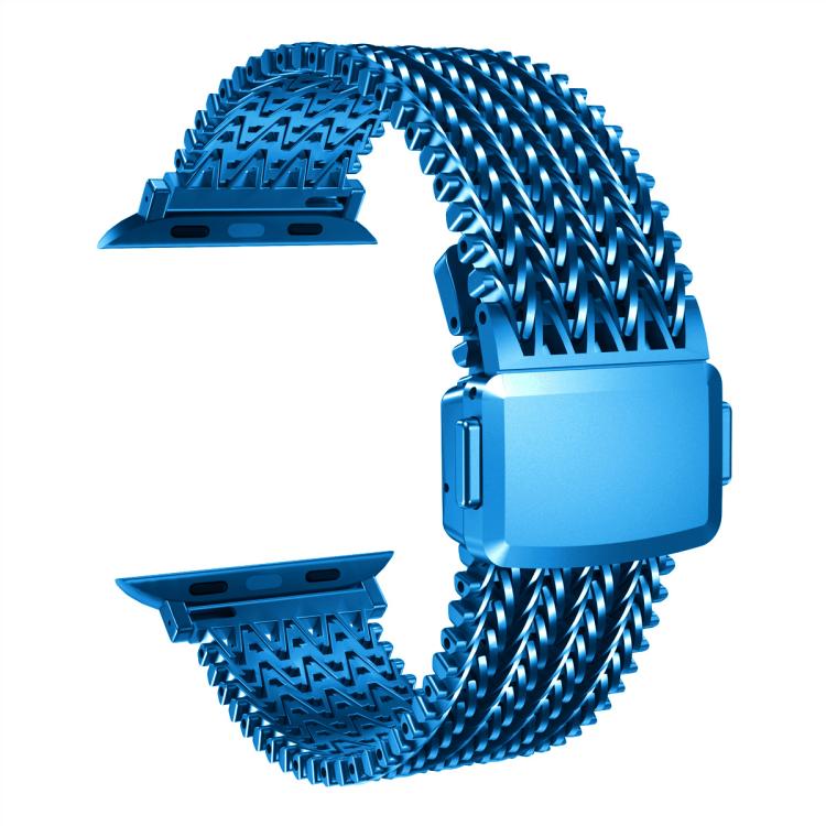 For Apple Watch 46mm / 49mm / 45mm / 44mm Mesh Magnetic Stainless Steel Watch Band(Blue)