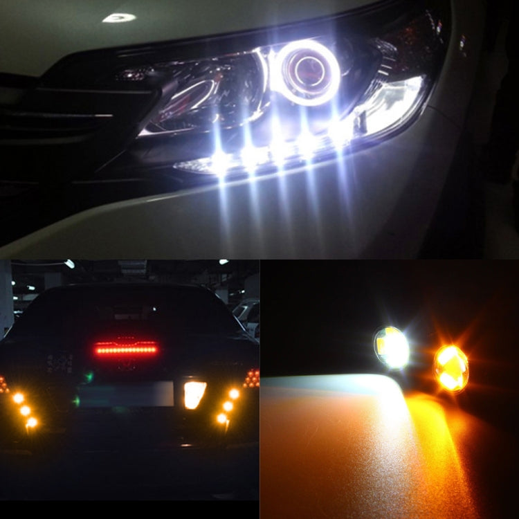 10 PCS 23mm 6LEDs SMD-5730 DC9-80V Motorcycle Eagle Eye Light(White and Yellow Light)