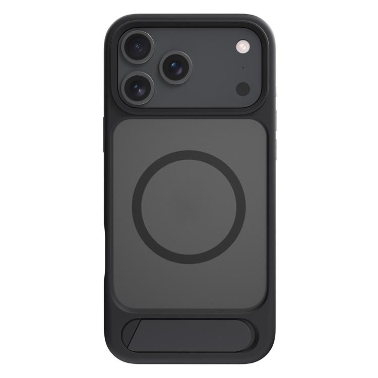 For iPhone 17 Pro Max Kalebol MagSafe Invisible Tilt Holder PC Hybrid TPU Case(Black)