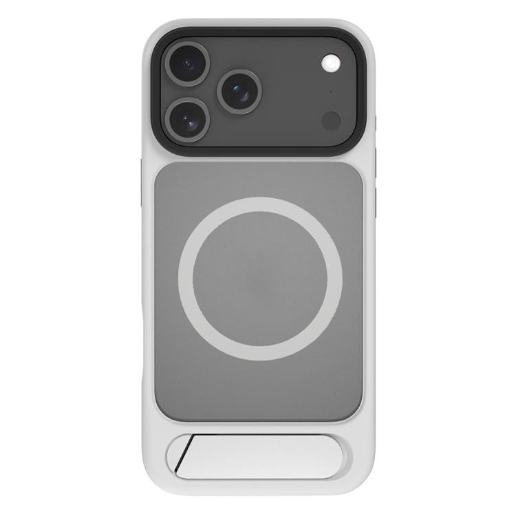 For iPhone 17 Pro Max Kalebol MagSafe Invisible Tilt Holder PC Hybrid TPU Case(Grey White)