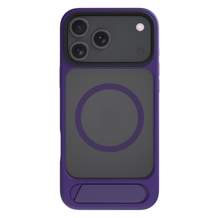 For iPhone 17 Pro Max Kalebol MagSafe Invisible Tilt Holder PC Hybrid TPU Case(Purple)