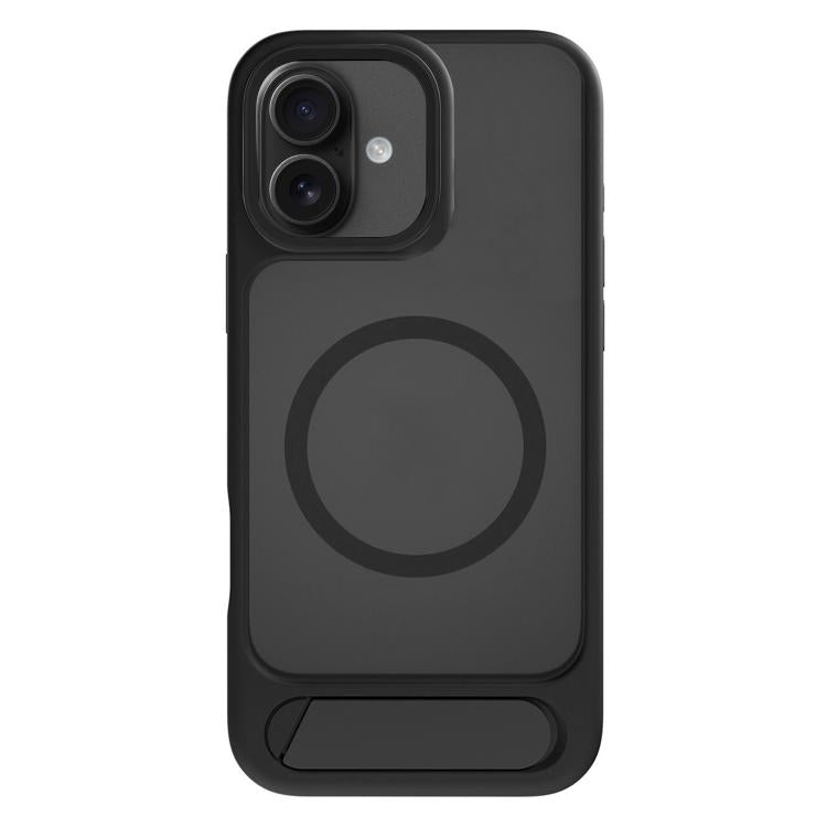 For iPhone 17 Kalebol MagSafe Invisible Tilt Holder PC Hybrid TPU Case(Black)