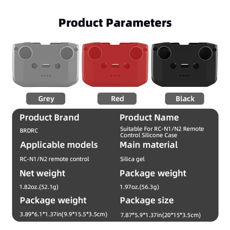 For DJI RC-N2 / RC-N1 BRDRC Remote Control Shockproof Anti-scratch Silicone Case(Red) - free shipping - PMC TechLife - Order now!