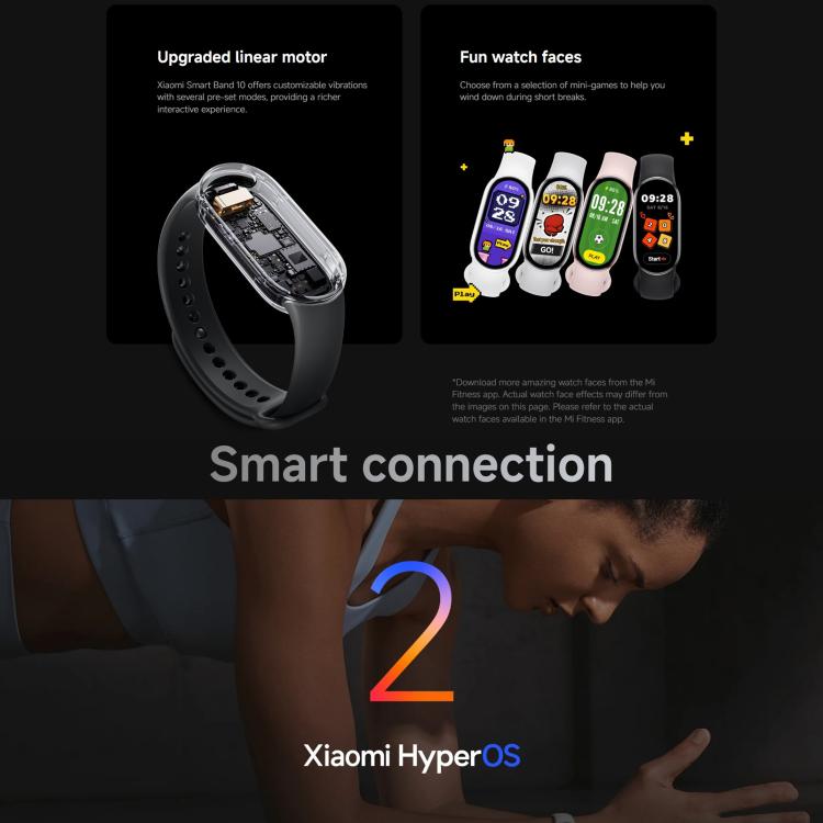 Original Xiaomi Smart Band 10, 1.72 inch AMOLED Screen 5ATM Waterproof Smart Watch, Support Blood Oxygen / Heart Rate Monitor(Black) - free shipping - PMC Jewellery - Order now!
