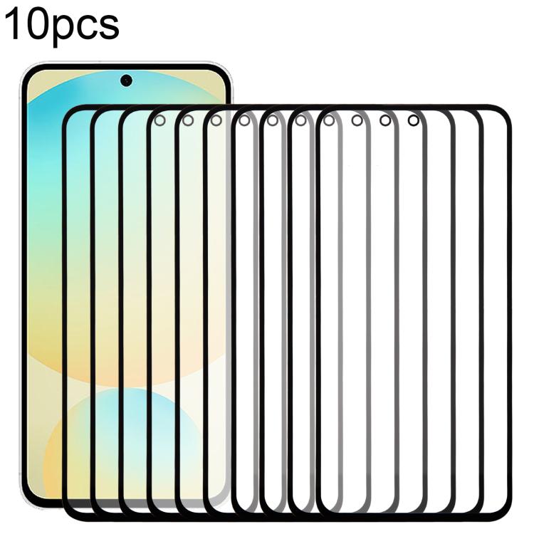 For Samsung Galaxy S24 FE SM-S721B 10pcs Front Screen Outer Glass Lens with OCA Optically Clear Adhesive