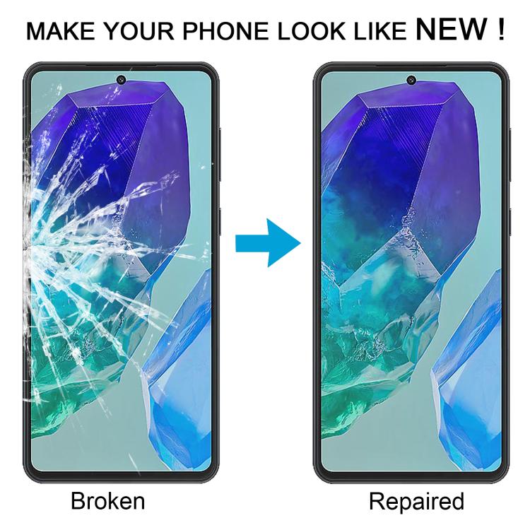 For Samsung Galaxy M55 SM-M556B 10pcs Front Screen Outer Glass Lens with OCA Optically Clear Adhesive