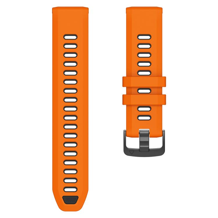 For Garmin Forerunner 970 Two Color Steel Buckle Silicone Watch Band(Orange Black)