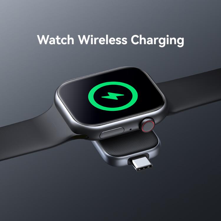 For Apple Watch Series USAMS CD247 USB-C / Type-C Plug Portable Watch Wireless Charger(Metal Gray)