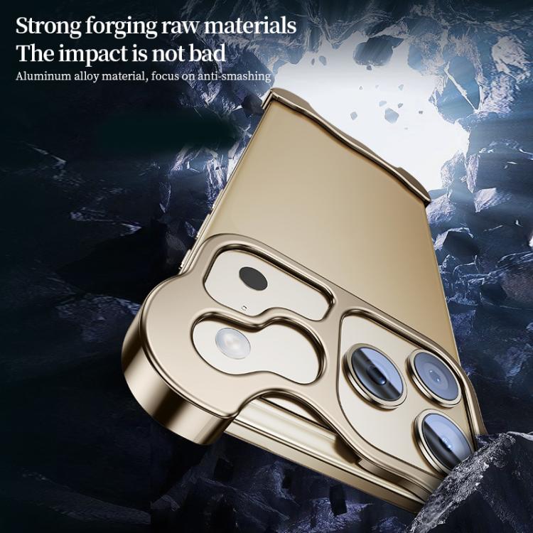 For iPhone 17 Pro Frameless Metal Corner Pad Phone Case with Lens Film(Titanium) - free shipping - PMC TechLife - Order now!