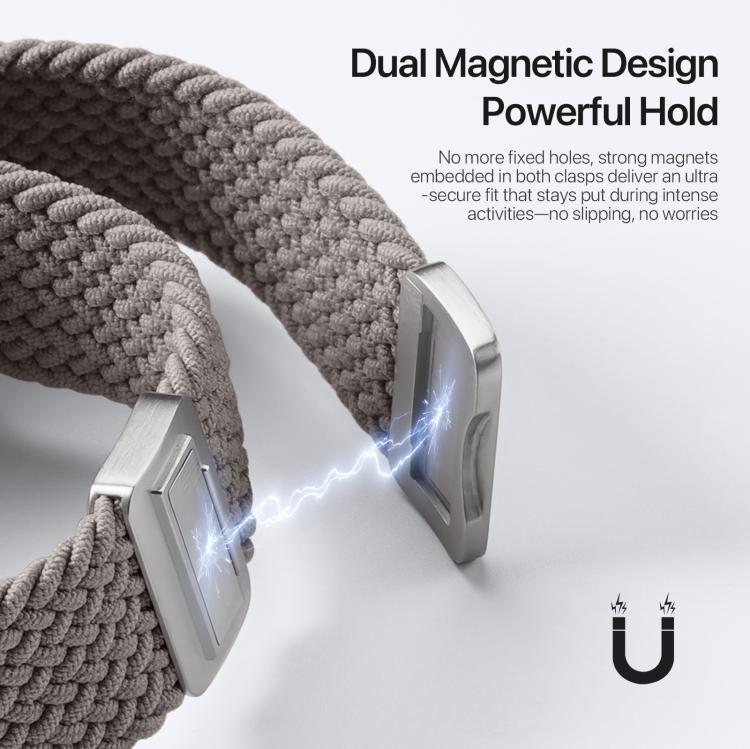 For Apple Watch 38 / 40 / 41 / S10 42mm DUX DUCIS Mixture Ultra Series Magnetic Buckle Nylon Braided Strap(Clay)