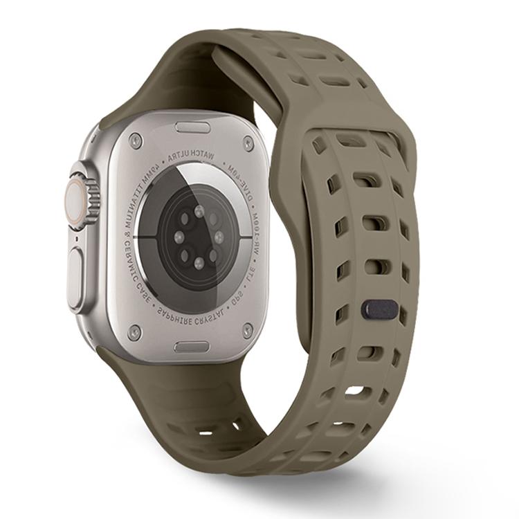For Apple Watch 46mm / 49mm / 45mm / 44mm Shark Texture Holes Silicone Watch Band(Stone)