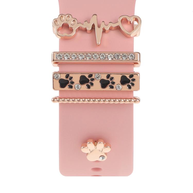 Smart Watch Band Decorative Ring Metal Accessories(Dog Paw Heart)