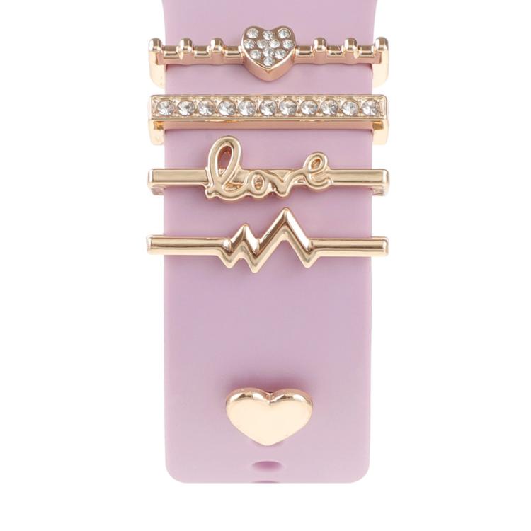 Smart Watch Band Decorative Ring Metal Accessories(Heartbeat)