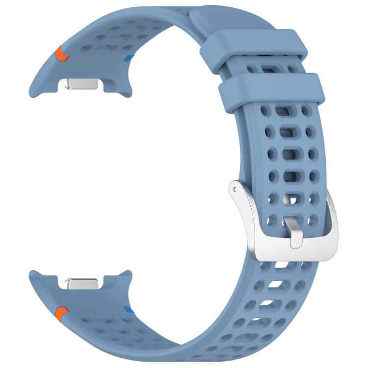 For Samsung Galaxy Watch8 / Watch8 Classic xDfind Alloy Silver Buckle Breathable Hole Silicone Watch Band(Official Blue)
