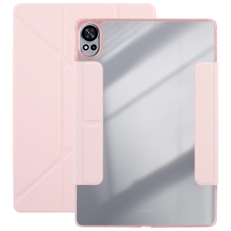 For Huawei MatePad Air 12 2024 Magnetic Detachable Dual-Clasp Acrylic Deformation Leather Tablet Case(Pink)