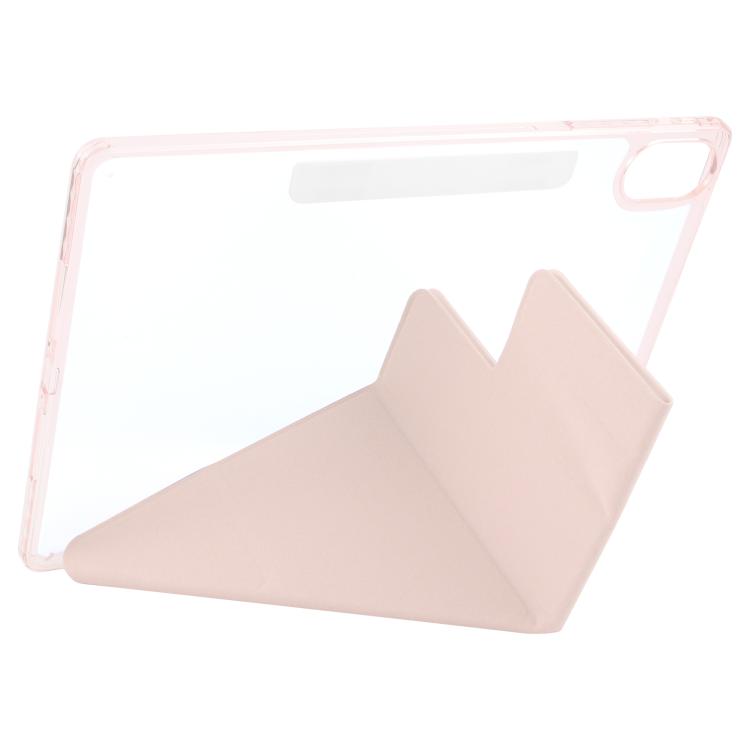 For Huawei MatePad Air 12 2024 Magnetic Detachable Dual-Clasp Acrylic Deformation Leather Tablet Case(Pink)