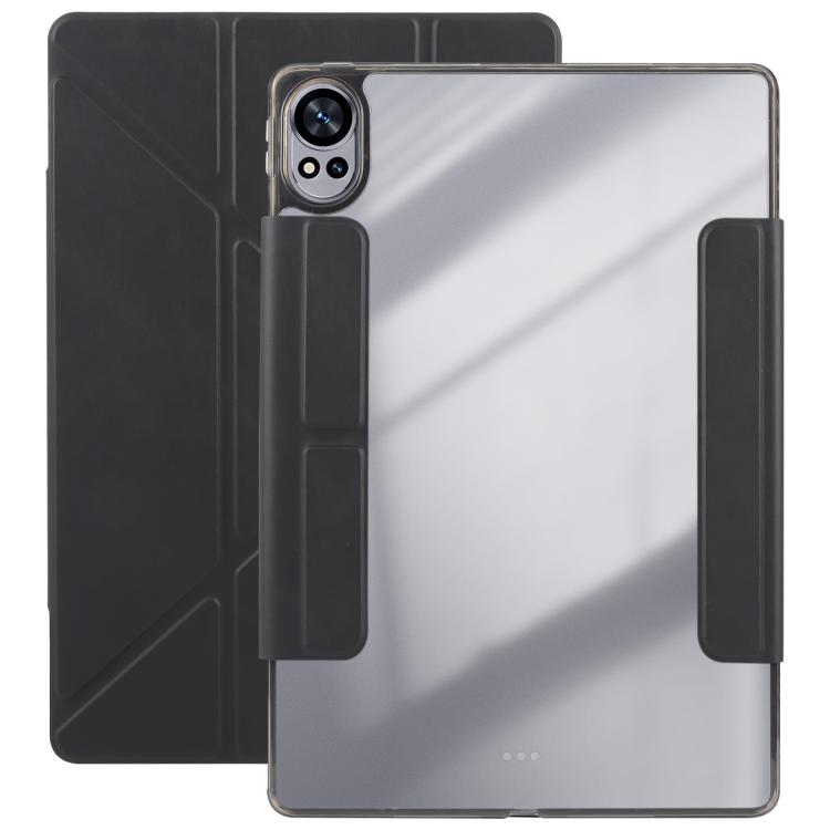 For Huawei MatePad Air 12 2024 Magnetic Detachable Dual-Clasp Acrylic Deformation Leather Tablet Case(Black)