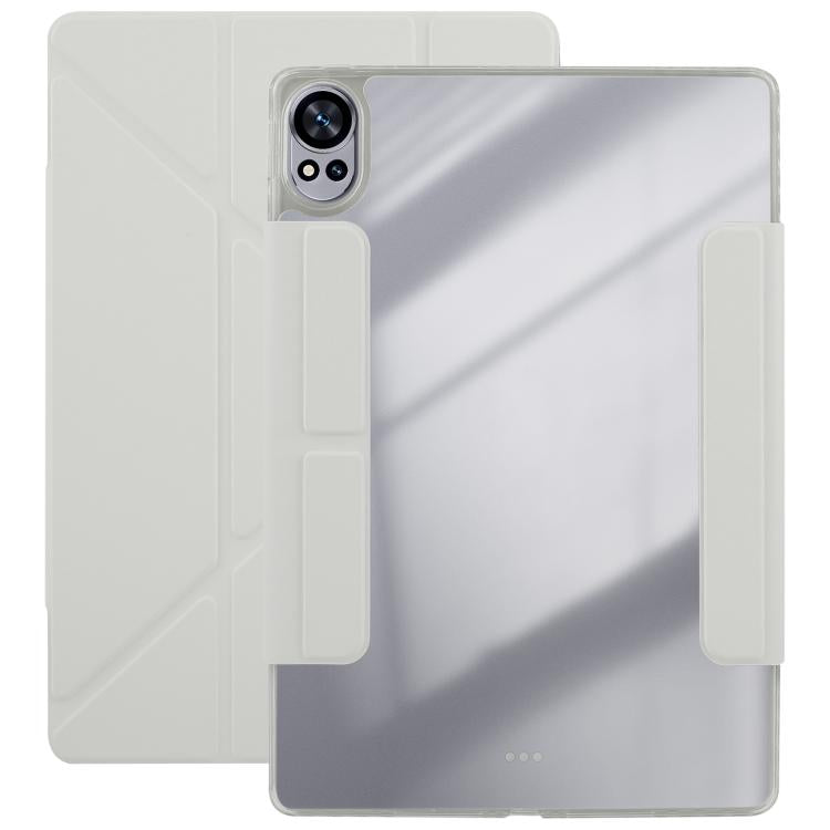 For Huawei MatePad Air 12 2024 Magnetic Detachable Dual-Clasp Acrylic Deformation Leather Tablet Case(Grey)