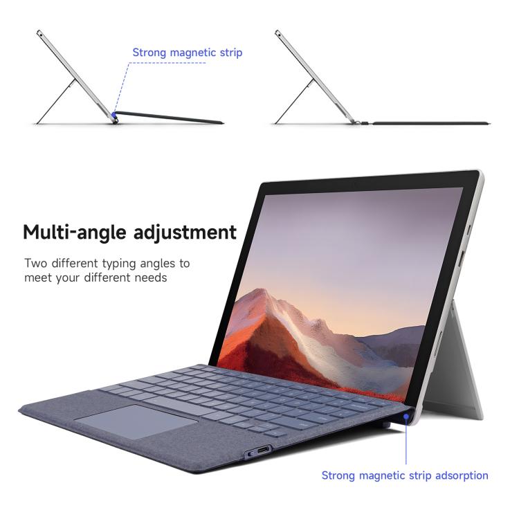 For MicroSoft Surface Pro 12 Backlight Tablet Bluetooth Keyboard with Touch Pad(Grey) - free shipping - PMC Jewellery - Order now!